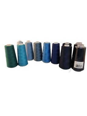 Blue Teal Overlock Sewing Thread Lot Large